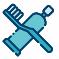 icono con imagen de cepillo y crema dental